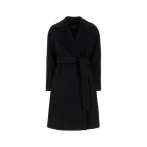Mm Studio Women Black Wool Dravenna Coat